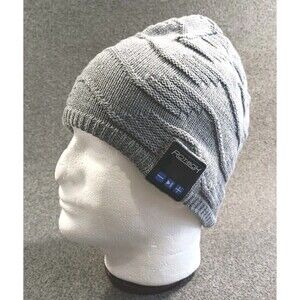 Rotibox Bluetooth Beanie Hat Wireless Music Headphones Gray Knitted New